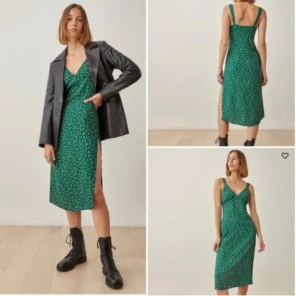 Reformation Dresses & Skirts - Reformation | NWT Lynda Dress in Rosemarie Floral Green New with tags Size 10